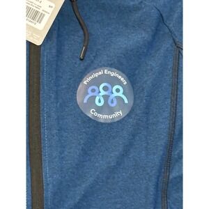 Trimark M-KAISER Knit Jacket Olympic Blue Heather Hoodie Mens Small NEW